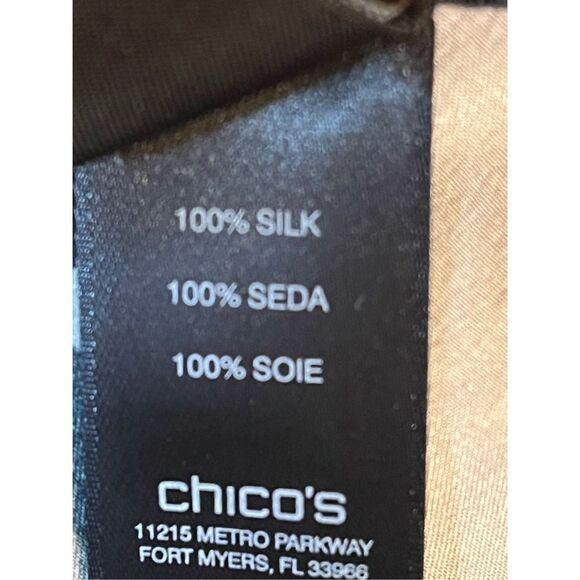 Chico's Black Label Silk One Shoulder Ruffle Top Size 1 Med nwt (2035) - Picture 8 of 9